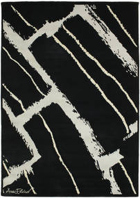 Power Vloerkleed 155X220 Echt Modern Handgeknoopt Zwart/Lichtgrijs (Wol, India)