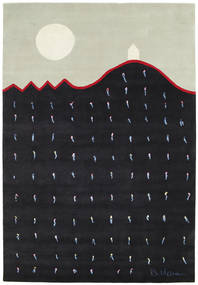 Landing Vloerkleed 195X280 Echt Modern Handgeknoopt Donkerblauw/Lichtgrijs (Wol, India)