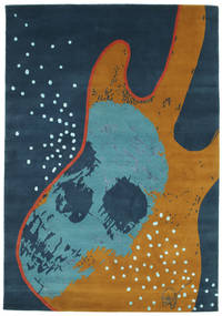 From Obscure Rythms Vloerkleed 135X190 Echt Modern Handgeknoopt Donkerblauw/Bruin (Wol, India)