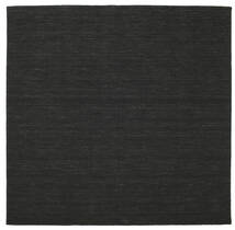 Kilim Loom - Noir Tapis 250X250 Moderne Tissé À La Main Carré Noir Grand (Laine, Inde)
