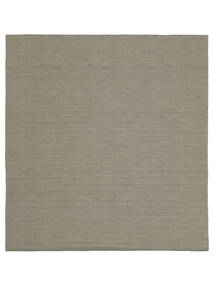 Kilim Loom - Világosszürke/Bézs Szőnyeg 200X200 Modern Kézi Szövésű Szögletes Pasztellzöld/Világosszürke (Gyapjú, India)