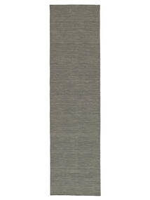 Kilim Loom - Gris Foncé Tapis 80X300 Moderne Tissé À La Main Tapis Couloir Gris Clair/Gris Foncé (Laine, Inde)