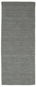 Kilim Loom - Dark Grey Rug 80X200 Authentic
 Modern Handwoven Hallway Runner
 Dark Grey/Light Grey (Wool, India)