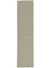 Kilim Loom - Cinzento Claro/Bege Tapete 80X400 Moderno Tecidos À Mão Tapete Passadeira Cinzento Claro (Lã, Índia)