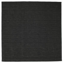 Kilim Loom - Black Rug 300X300 Authentic
 Modern Handwoven Square Black Large (Wool, India)