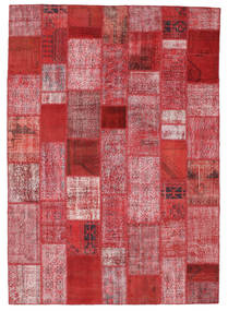 Patchwork 러그 250X352 정품
 모던 수제 크림슨 레드/핑크 대형 (울, 터키)