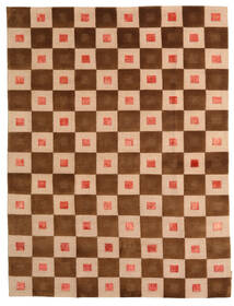 Himalaya Matta 164X217 Äkta Modern Handknuten Beige/Mörkbeige ( Indien)