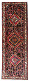 Hamadan Rug 110X325 Authentic
 Oriental Handknotted Hallway Runner
 Dark Red/Brown (Wool, Persia/Iran)