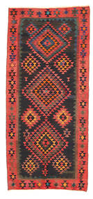 Kilim Fars Tapete 137X305 Oriental Tecidos À Mão Tapete Passadeira Cinza Escuro/Laranja (Lã, Pérsia/Irão)