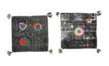 베개 커버 Vintage Relief 러그 50X50 정품 오리엔탈 수제 사각형 다크 그레이/라이트 그레이 (울, 터키)