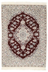 Naïn 6La Tapis 102X153 D'orient Fait Main Beige/Rouge Foncé (Laine/Soie, Perse/Iran)