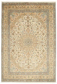 Kashmir Pura Seda Tapete 217X315 Oriental Feito A Mão Castanho Claro/Bege (Seda, Índia)