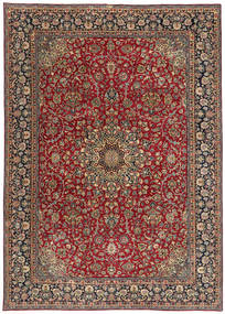 Kerman Patina Signed: Rashid Farokhi Rug 243X352 Authentic
 Oriental Handknotted Brown/Dark Brown (Wool, Persia/Iran)