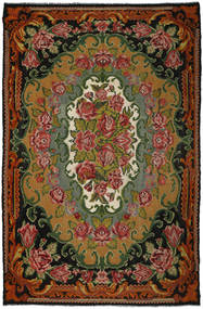 Rose Kelim Rug 241X372 Authentic Oriental Handwoven Dark Red/Dark Green (Wool, Moldova)