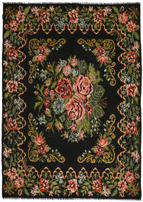Rose Kelim Rug 187X264 Authentic Oriental Handwoven Black/Dark Brown (Wool, Moldova)
