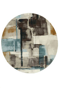 K-Pax - Castanho/Bege Tapete Ø 200 Moderno Redondo Cinza Escuro/Castanho Claro ( Turquia)