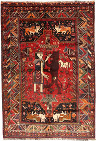 Qashqai Figurák/Képek Szőnyeg 163X235 Keleti Csomózású Sötétpiros/Rozsdaszín (Gyapjú, Perzsia/Irán)