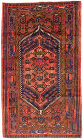 Hamadan Tapis 143X247 D'orient Fait Main Rouille/Rouge/Rouge Foncé (Laine, Perse/Iran)