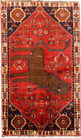 Qashqai Rug 130X220 Authentic
 Oriental Handknotted Rust Red/Dark Red (Wool, Persia/Iran)