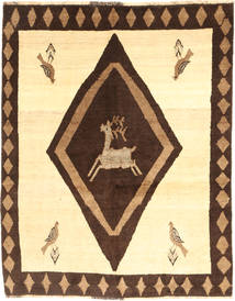 Ghashghai Tapete 154X194 Oriental Feito A Mão Amarelo/Castanho Escuro (Lã, Pérsia/Irão)