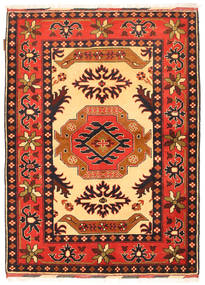 Kazak Teppich 107X153 Echter Orientalischer Handgeknüpfter Rot/Dunkelbraun (Wolle, Pakistan)