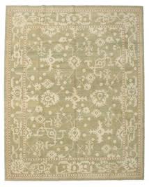 Usak Tapete 338X421 Oriental Feito A Mão Verde Azeitona/Bege Escuro Grande (Lã, Turquia)