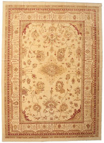 Usak Tapete 384X535 Oriental Feito A Mão Castanho Claro/Bege Escuro Grande (Lã, Turquia)