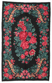 Rose Kelim Moldavia Rug 180X295 Authentic Oriental Handwoven Black/Dark Turquoise (Wool, Moldova)