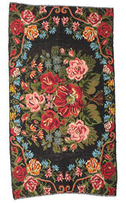 Rose Kelim Moldavia Rug 178X324 Authentic Oriental Handwoven Black/Rust Red (Wool, Moldova)