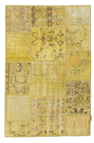 Patchwork Teppich
 100X150 Echter Moderner Handgeknüpfter Gelb/Olivgrün (Wolle, Türkei)