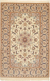 Isfahan Fio De Seda Tapete 110X173 Oriental Feito A Mão Castanho Claro/Bege/Castanho (Lã/Seda, Pérsia/Irão)