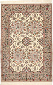 Isfahan Fio De Seda Tapete 108X165 Oriental Feito A Mão Castanho Claro/Bege (Lã/Seda, Pérsia/Irão)