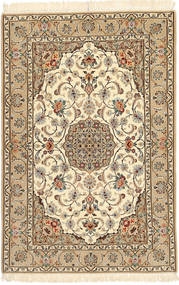 Isfahan Fio De Seda Tapete 110X170 Oriental Feito A Mão Castanho Claro/Bege/Castanho (Lã/Seda, Pérsia/Irão)
