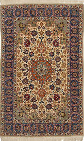 Isfahan Fio De Seda Tapete 104X170 Oriental Feito A Mão Castanho Claro/Vermelho Escuro (Lã/Seda, Pérsia/Irão)