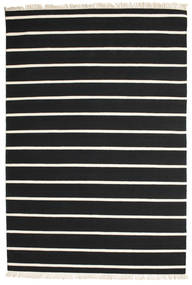 Dhurrie Stripe - Preto/Branco Tapete 200X300 Moderno Tecidos À Mão Preto/Bege (Lã, Índia)