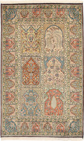 Kashmir Pura Seda Tapete 96X155 Oriental Feito A Mão Castanho Claro/Castanho (Seda, Índia)