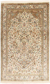 Kashmir Pura Seda Tapete 94X154 Oriental Feito A Mão Castanho/Luz Rosa (Seda, Índia)