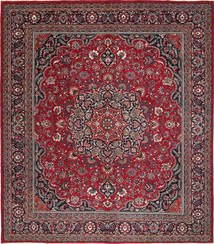 Mashad Patina Rug 308X348 Authentic
 Oriental Handknotted Square Brown/Crimson Red Large (Wool, Persia/Iran)