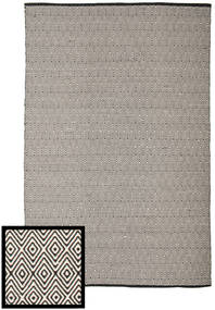Diamond - Noir/Blanc Tapis 200X300 Moderne Tissé À La Main Beige/Gris Foncé (Coton, Inde)