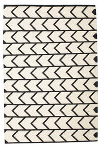 Delia Tapis 160X230 Moderne Tissé À La Main Beige/Noir (Coton, Inde)