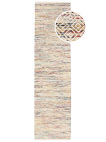 Hugo - Multi Tapete 80X300 Moderno Tecidos À Mão Tapete Passadeira Bege/Luz Rosa/Castanho Claro ( Índia)