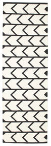Delia Tapis 80X250 Moderne Tissé À La Main Tapis Couloir Beige/Noir (Coton, Inde)