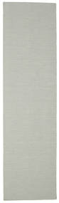 Kilim Loom - Grey Rug 80X300 Authentic
 Modern Handwoven Hallway Runner
 Light Grey (Wool, India)