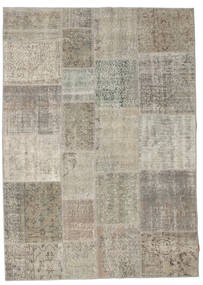 Patchwork Matto 171X241 Moderni Käsinsolmittu Vaaleanruskea/Vaaleanharmaa (Villa, Turkki)