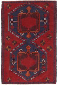 Beluch Covor 88X147 Orientale Lucrat Manual Roșu-Închis/Mov Închis (Lână, Afganistan)