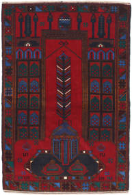 Baluch 러그 87X141 정품
 오리엔탈 수제 다크 레드/다크 그린/크림슨 레드 (울, 아프가니스탄)