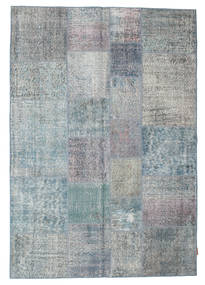 Patchwork Covor 170X245 Modern Lucrat Manual Gri Deschis/Gri Închis (Lână, Turcia)