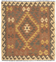Kilim Afghan Old Style Rug 92X104 Authentic
 Oriental Handwoven Light Brown/Brown (Wool, Afghanistan)