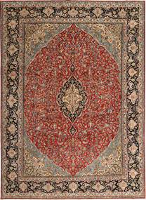 Kerman Patina Teppe 254X352 Ekte Orientalsk Håndknyttet Mørk Brun/Lysbrun Stort (Ull, Persia/Iran)