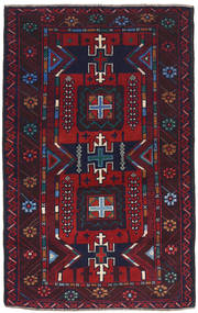 Baluch 러그 84X139 정품
 오리엔탈 수제 다크 퍼플/다크 레드 (울, 아프가니스탄)